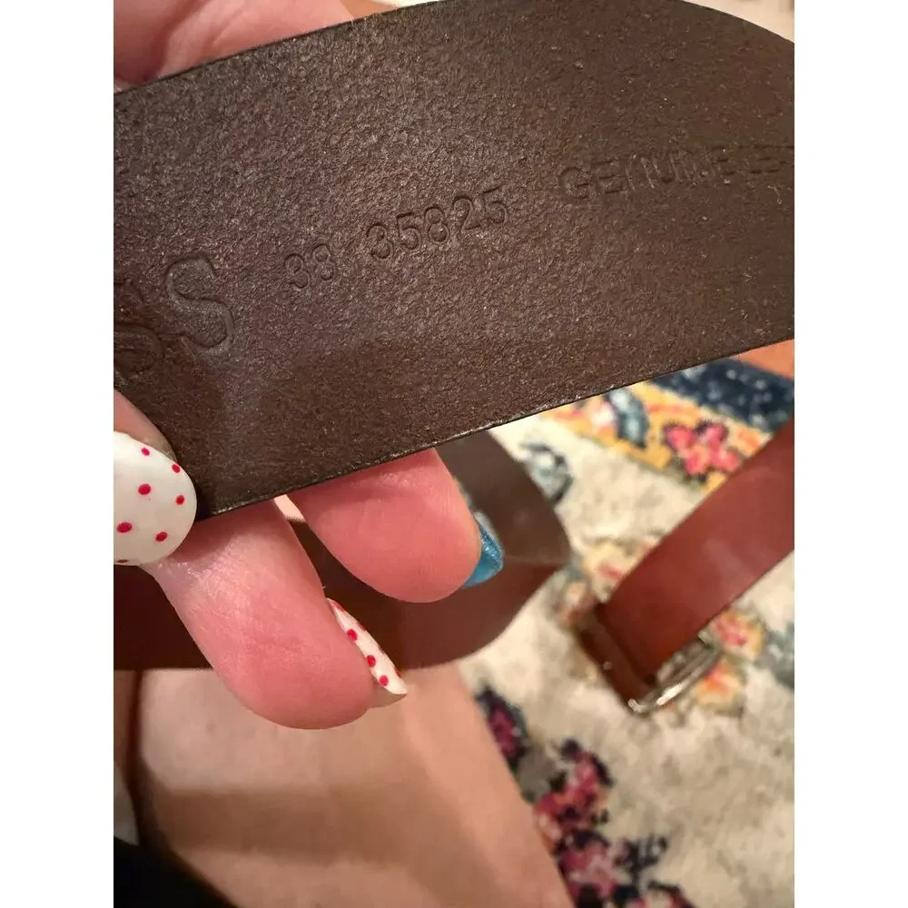 Guess Brown Genuine Leather Men’s Belt Sz 38